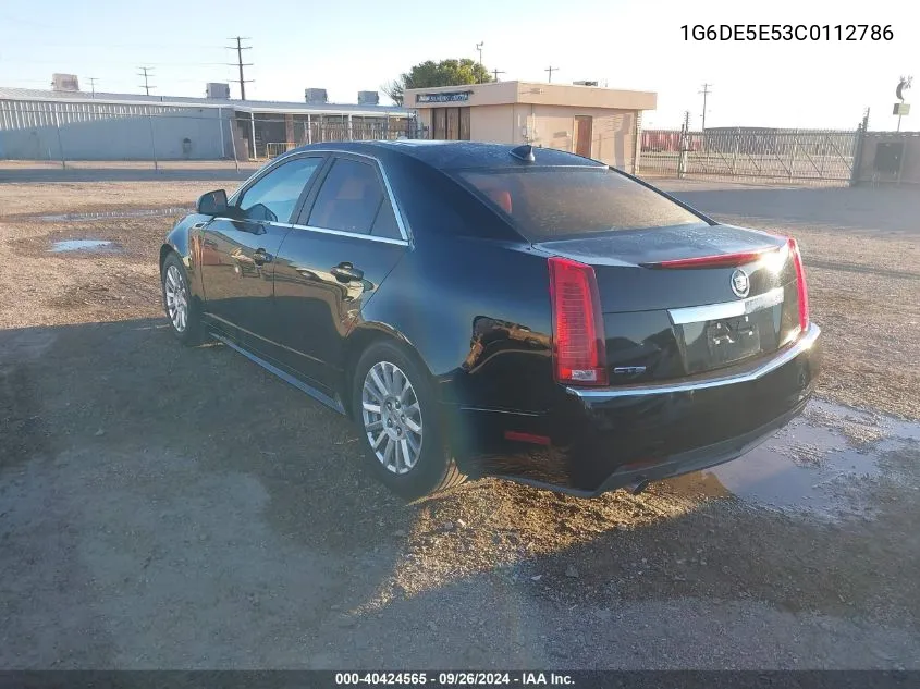 2012 Cadillac Cts Luxury VIN: 1G6DE5E53C0112786 Lot: 40424565