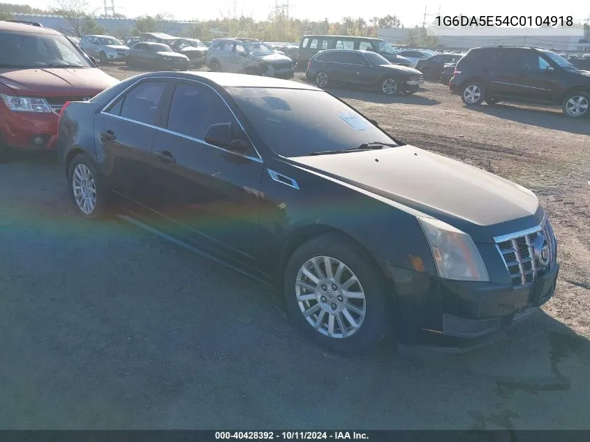 2012 Cadillac Cts Standard VIN: 1G6DA5E54C0104918 Lot: 40428392