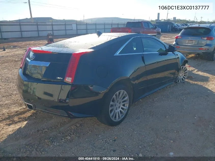 2012 Cadillac Cts VIN: 1G6DC1E3XC0137777 Lot: 40441810