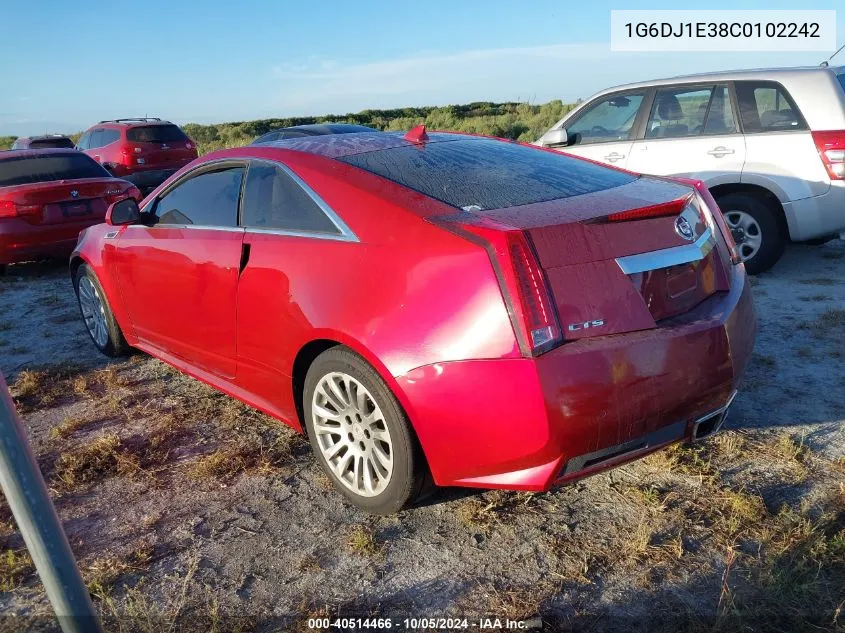 2012 Cadillac Cts Performance Collection VIN: 1G6DJ1E38C0102242 Lot: 40514466