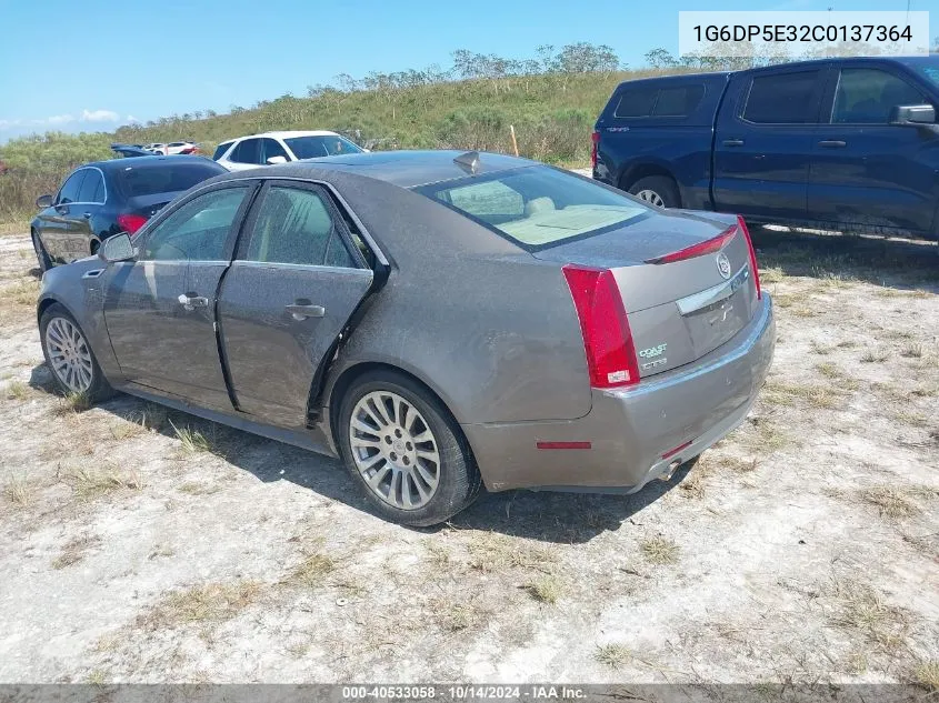 2012 Cadillac Cts Premium VIN: 1G6DP5E32C0137364 Lot: 40533058