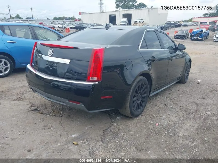 2012 Cadillac Cts Standard VIN: 1G6DA5E53C0157755 Lot: 40534335