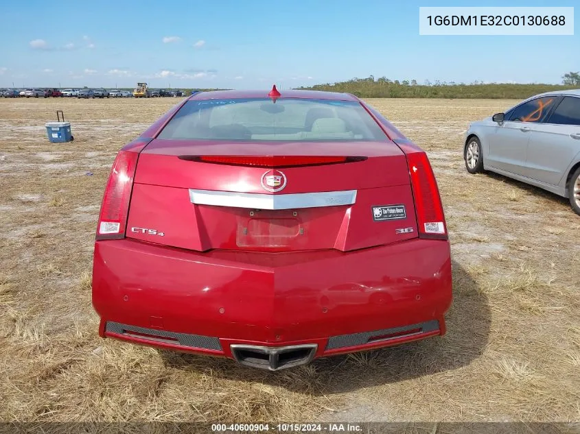 2012 Cadillac Cts Performance VIN: 1G6DM1E32C0130688 Lot: 40600904