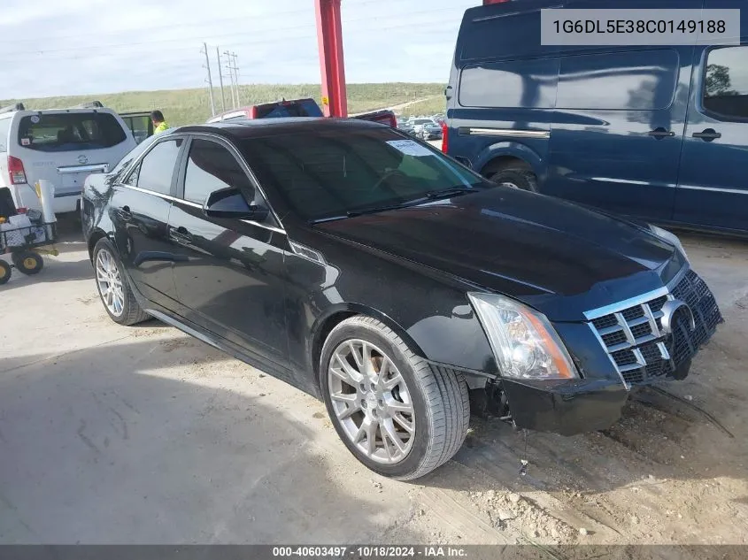 2012 Cadillac Cts Performance VIN: 1G6DL5E38C0149188 Lot: 40603497