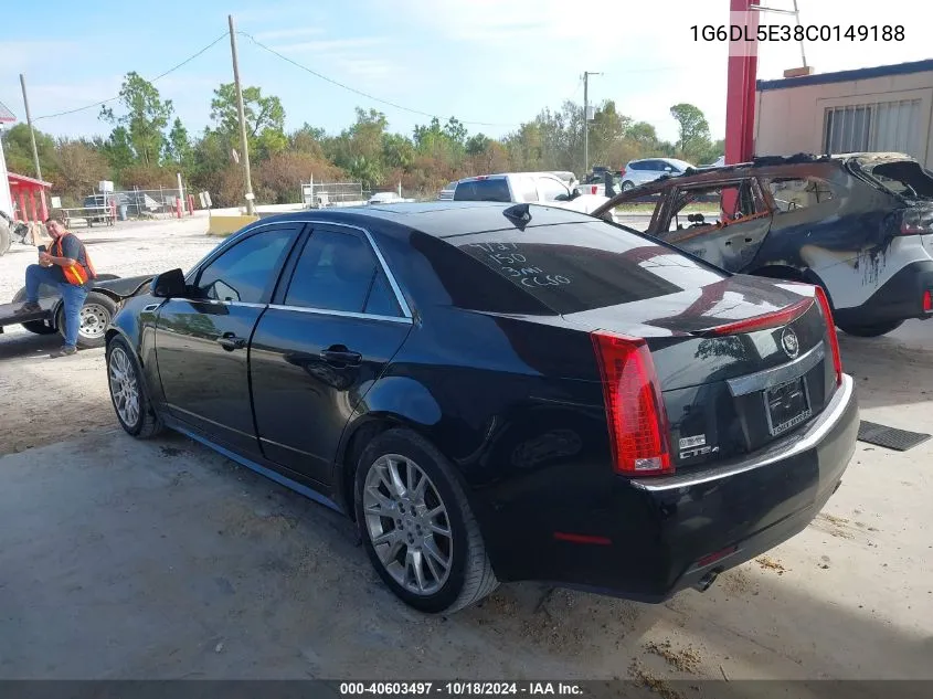 2012 Cadillac Cts Performance VIN: 1G6DL5E38C0149188 Lot: 40603497