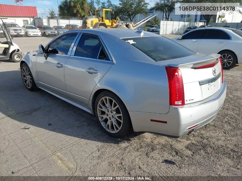 2012 Cadillac Cts Premium VIN: 1G6DP5E38C0114378 Lot: 40612329