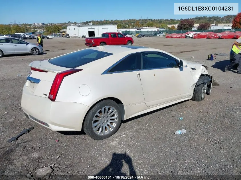 2012 Cadillac Cts Performance VIN: 1G6DL1E3XC0104231 Lot: 40650131