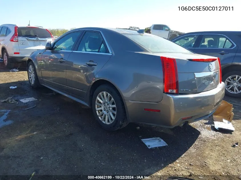 2012 Cadillac Cts Standard VIN: 1G6DC5E50C0127011 Lot: 40662199