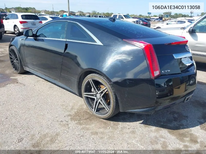 2012 Cadillac Cts Standard VIN: 1G6DA1E34C0113058 Lot: 40778547