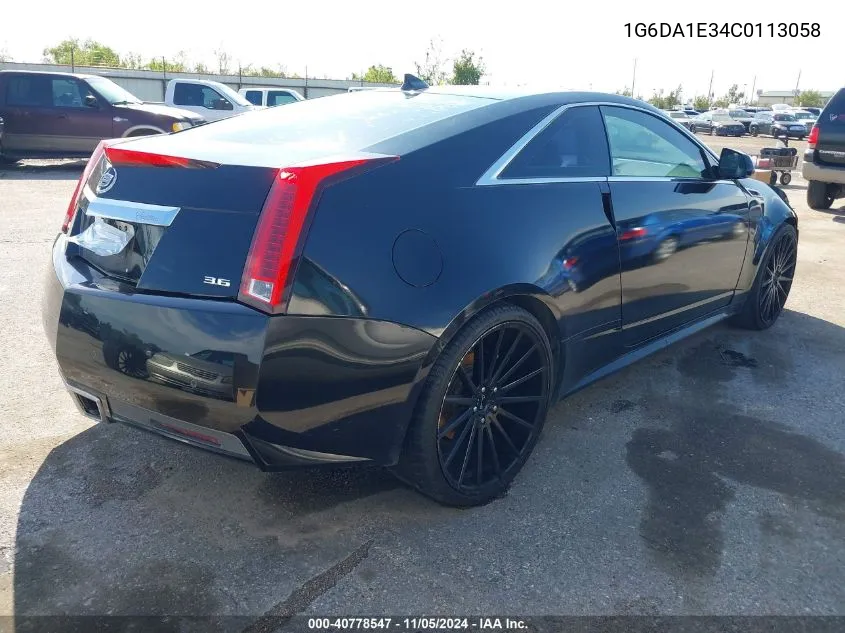 2012 Cadillac Cts Standard VIN: 1G6DA1E34C0113058 Lot: 40778547