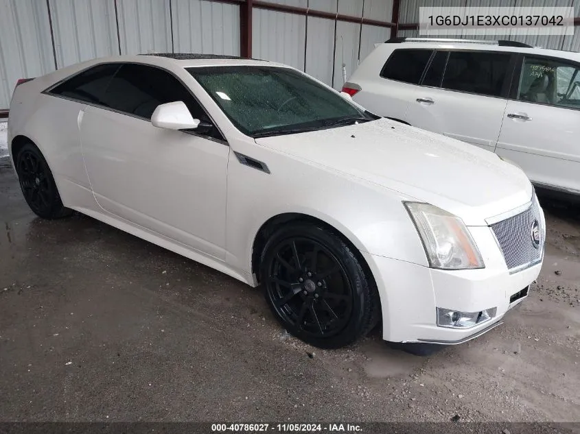 2012 Cadillac Cts Performance VIN: 1G6DJ1E3XC0137042 Lot: 40786027