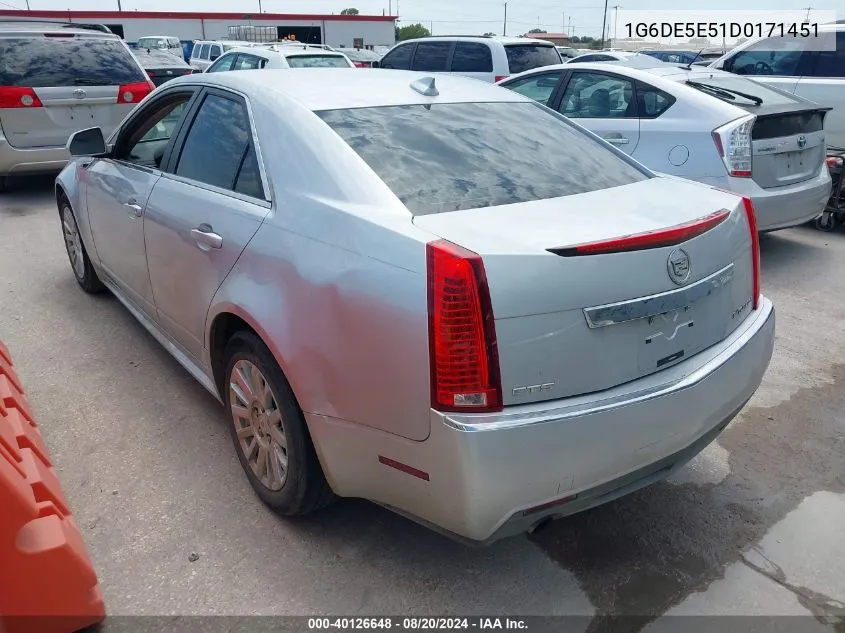 2013 Cadillac Cts Luxury VIN: 1G6DE5E51D0171451 Lot: 40126648