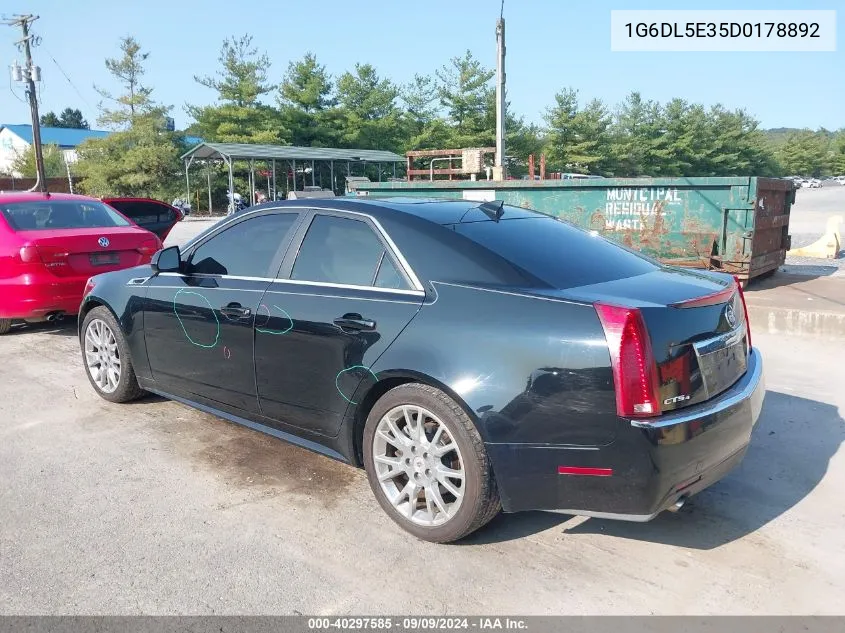 2013 Cadillac Cts Performance VIN: 1G6DL5E35D0178892 Lot: 40297585