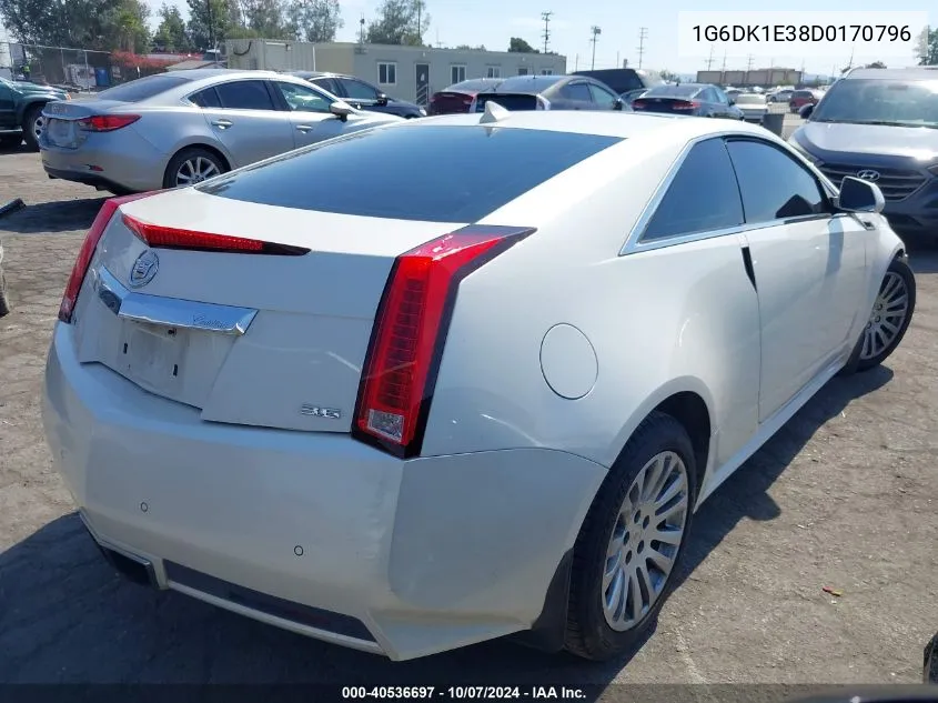 2013 Cadillac Cts Performance VIN: 1G6DK1E38D0170796 Lot: 40536697