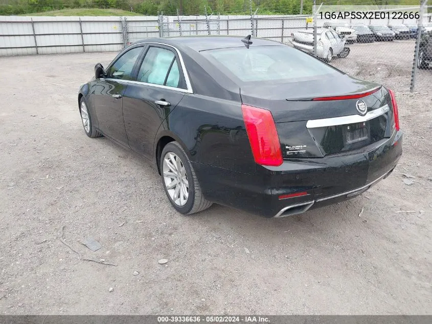 2014 Cadillac Cts Standard VIN: 1G6AP5SX2E0122666 Lot: 39336636