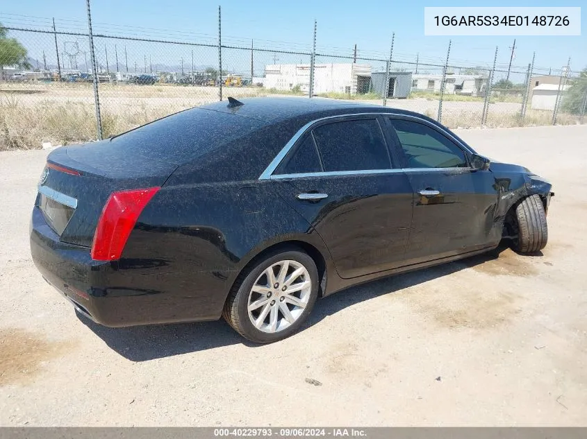 2014 Cadillac Cts Luxury VIN: 1G6AR5S34E0148726 Lot: 40229793