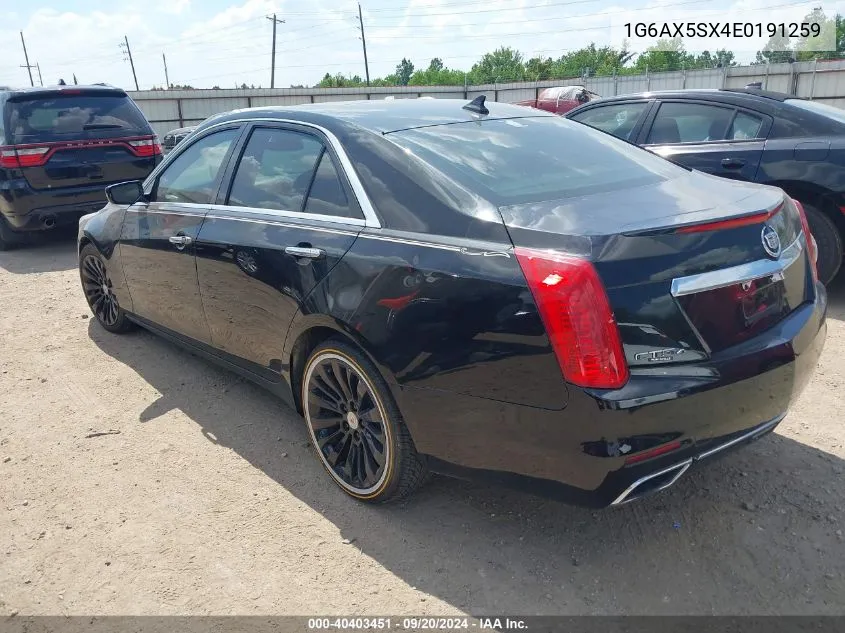 2014 Cadillac Cts Luxury VIN: 1G6AX5SX4E0191259 Lot: 40403451