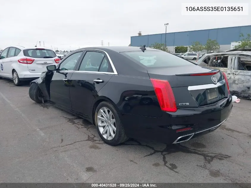 2014 Cadillac Cts Performance VIN: 1G6AS5S35E0135651 Lot: 40431528