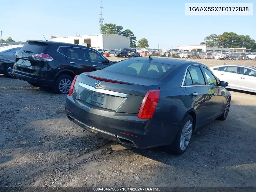 2014 Cadillac Cts Luxury VIN: 1G6AX5SX2E0172838 Lot: 40467505