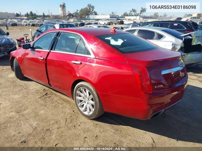 2014 Cadillac Cts Luxury VIN: 1G6AR5S34E0186098 Lot: 40634420