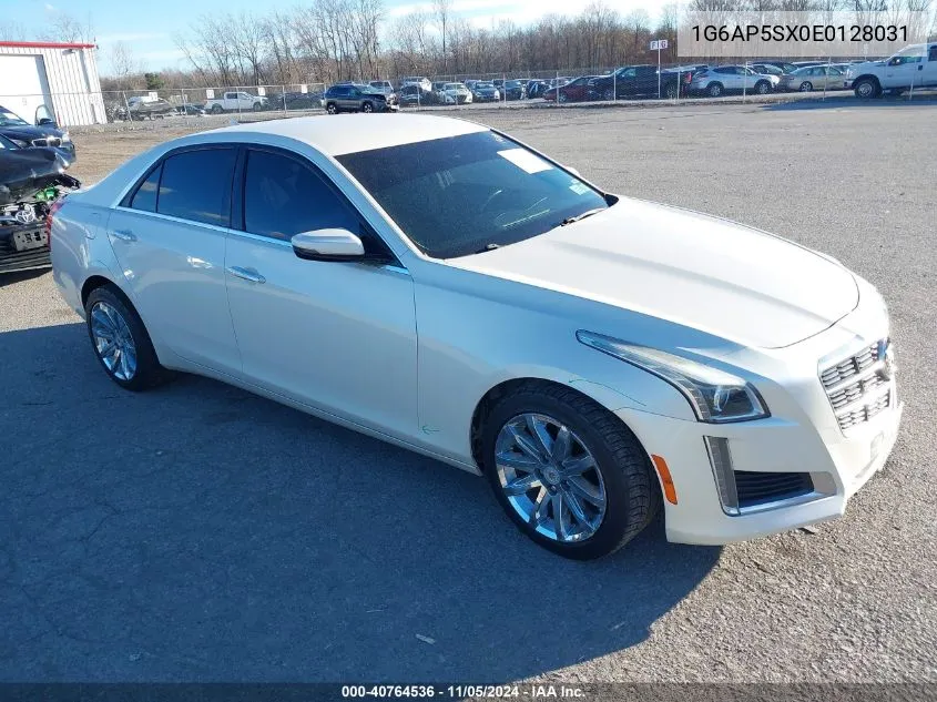 2014 Cadillac Cts Standard VIN: 1G6AP5SX0E0128031 Lot: 40764536