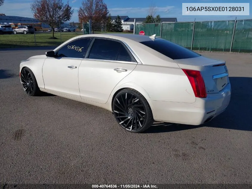 2014 Cadillac Cts Standard VIN: 1G6AP5SX0E0128031 Lot: 40764536