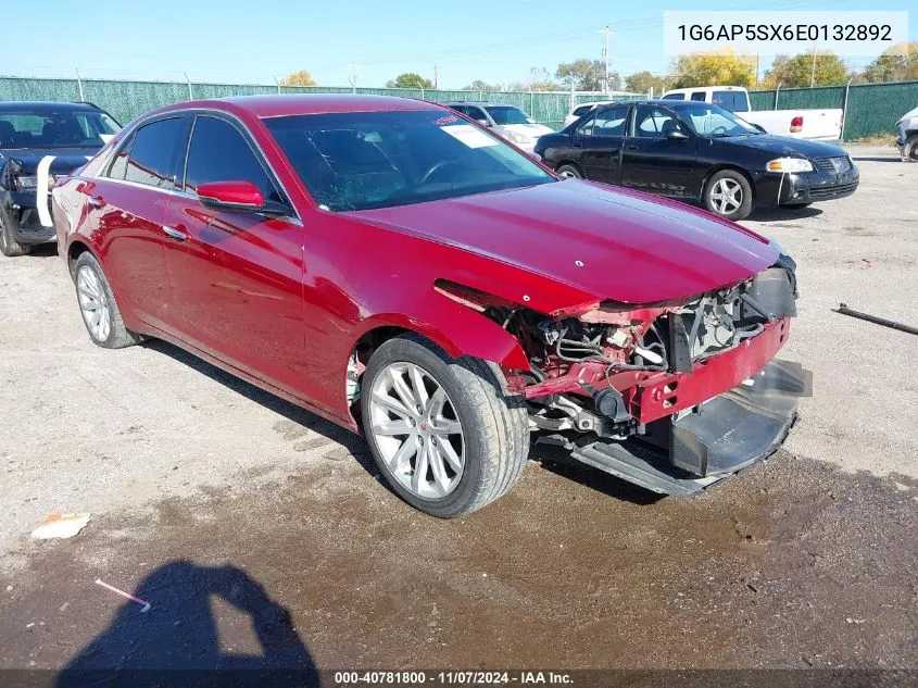 2014 Cadillac Cts Standard VIN: 1G6AP5SX6E0132892 Lot: 40781800