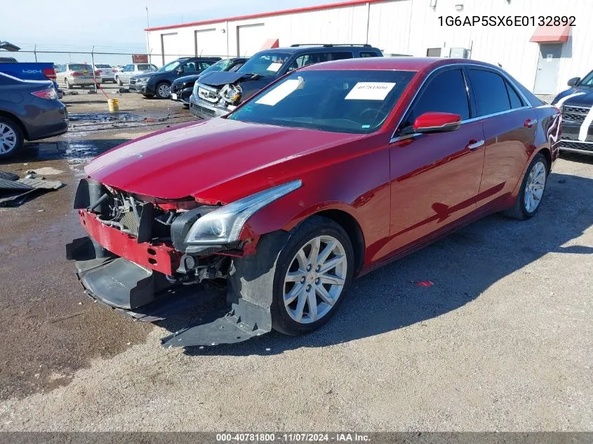 2014 Cadillac Cts Standard VIN: 1G6AP5SX6E0132892 Lot: 40781800