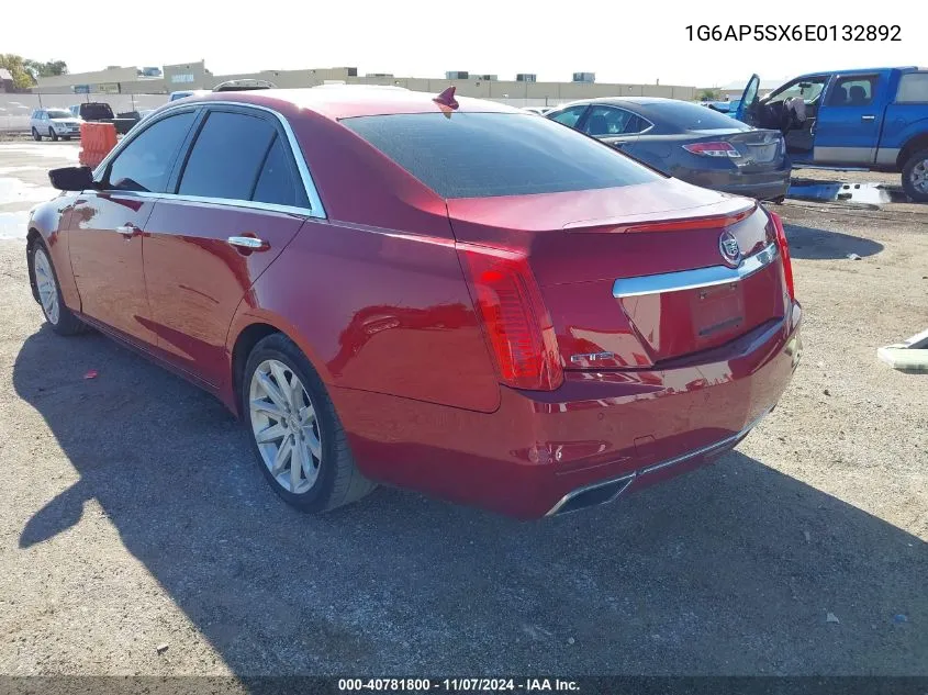 2014 Cadillac Cts Standard VIN: 1G6AP5SX6E0132892 Lot: 40781800