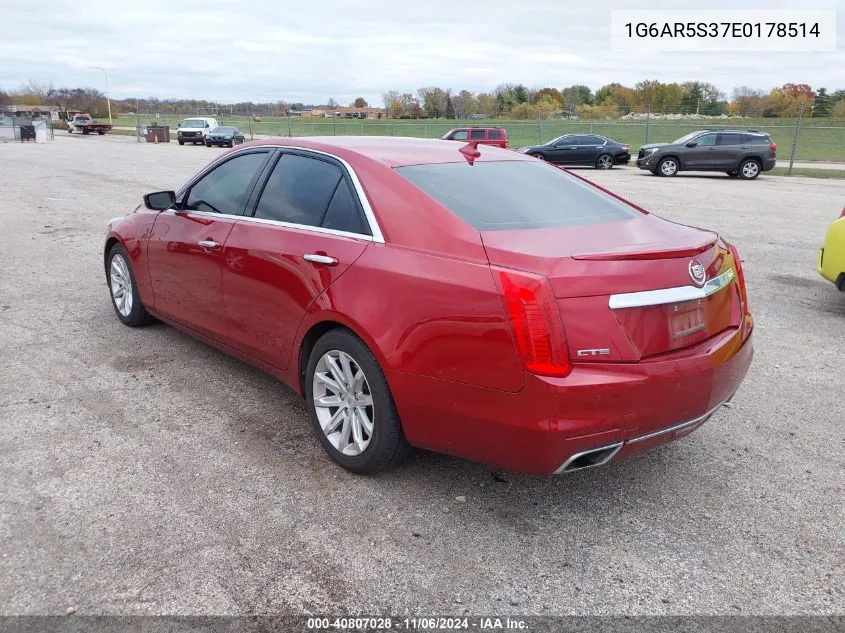 2014 Cadillac Cts Luxury VIN: 1G6AR5S37E0178514 Lot: 40807028