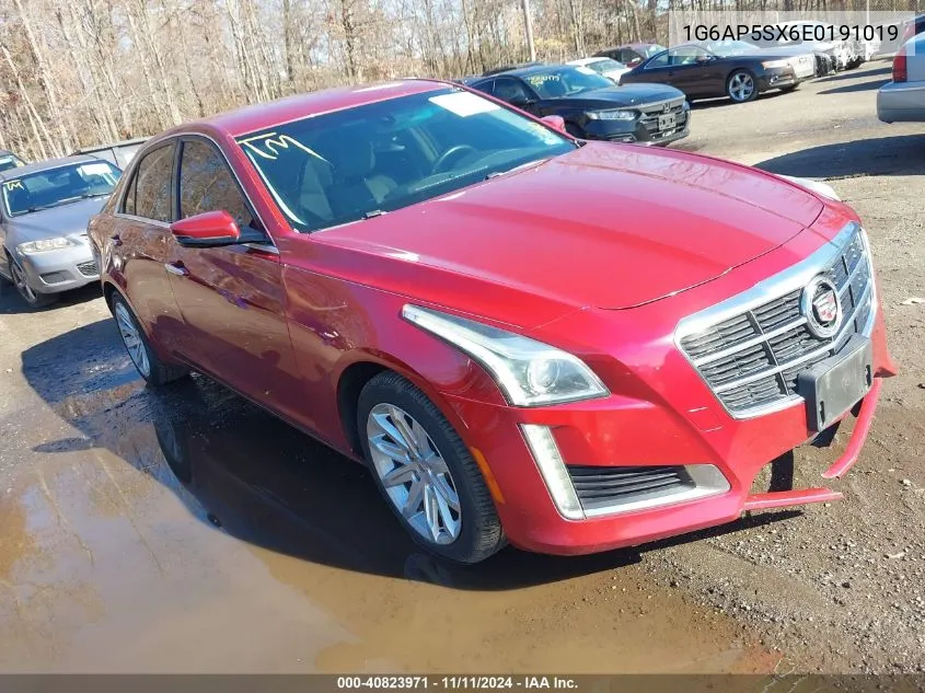 2014 Cadillac Cts Standard VIN: 1G6AP5SX6E0191019 Lot: 40823971