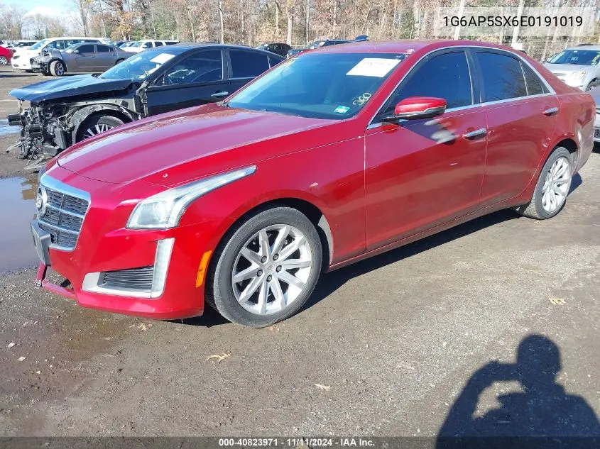 2014 Cadillac Cts Standard VIN: 1G6AP5SX6E0191019 Lot: 40823971