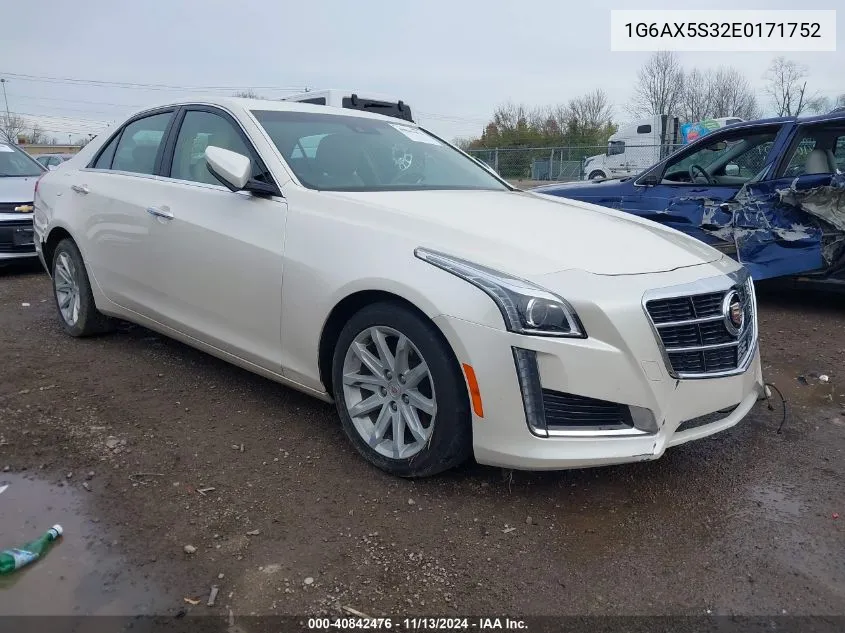 2014 Cadillac Cts Luxury VIN: 1G6AX5S32E0171752 Lot: 40842476