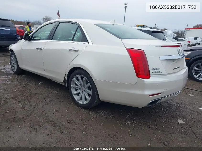 2014 Cadillac Cts Luxury VIN: 1G6AX5S32E0171752 Lot: 40842476