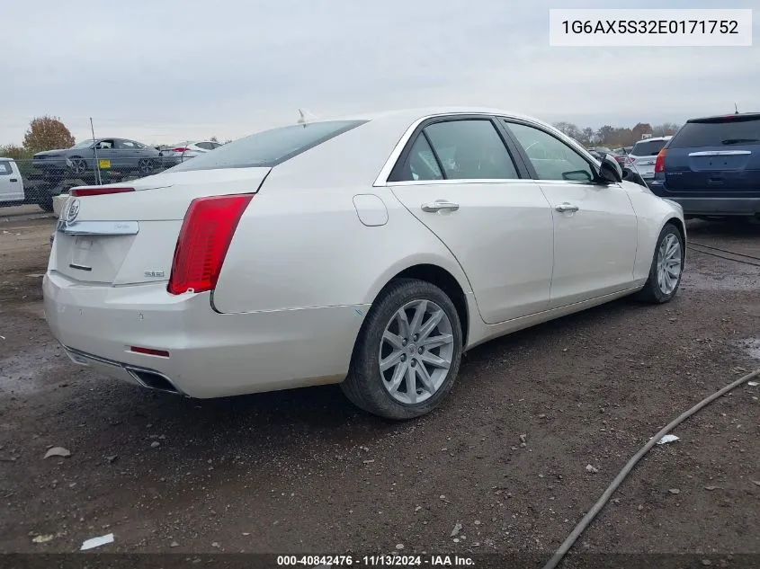 2014 Cadillac Cts Luxury VIN: 1G6AX5S32E0171752 Lot: 40842476