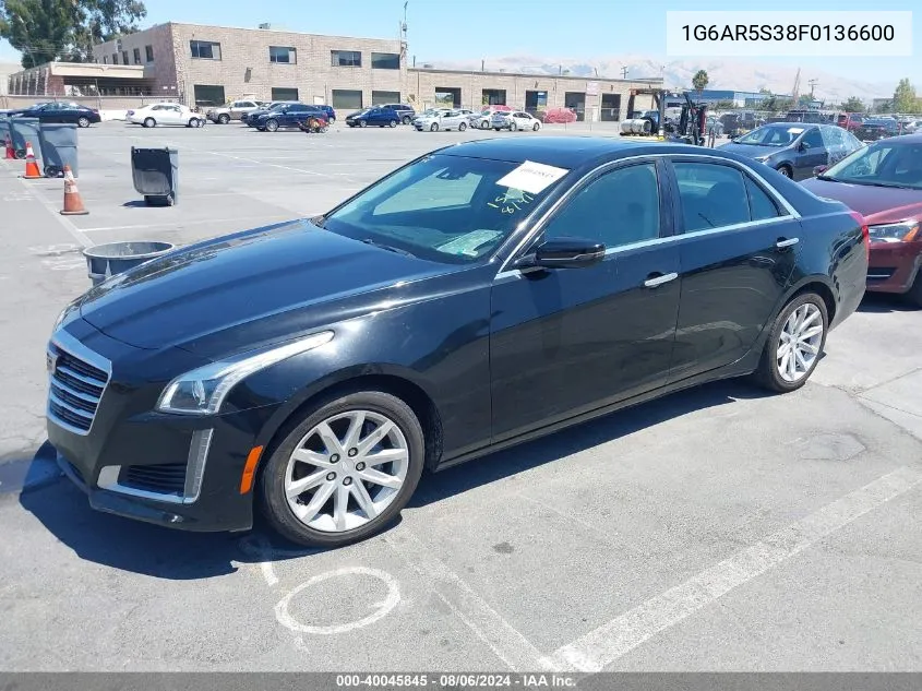 2015 Cadillac Cts Luxury VIN: 1G6AR5S38F0136600 Lot: 40045845