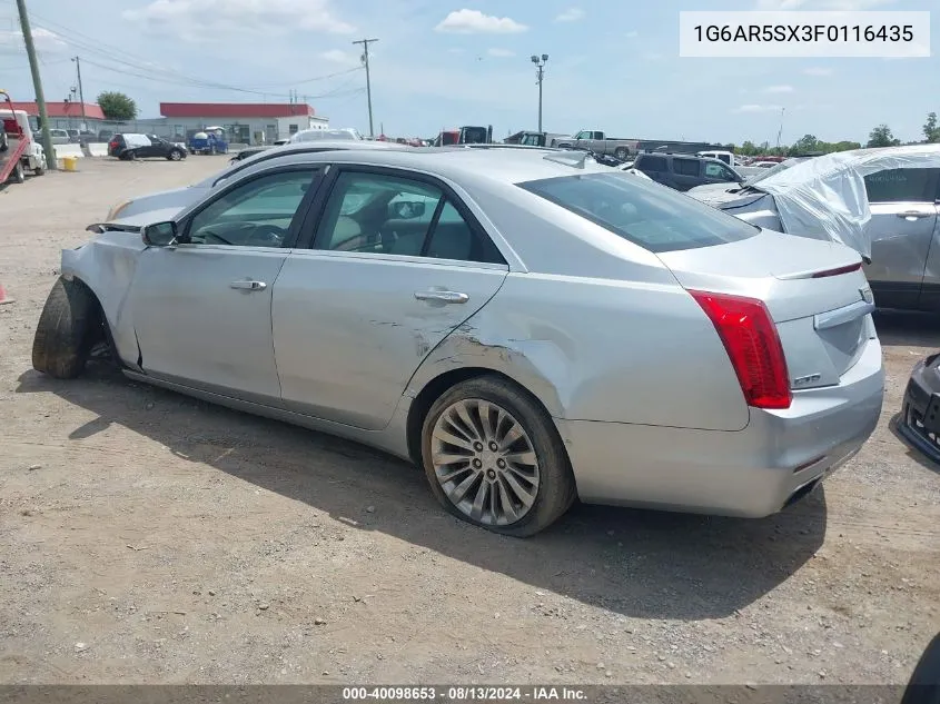 2015 Cadillac Cts Luxury VIN: 1G6AR5SX3F0116435 Lot: 40098653