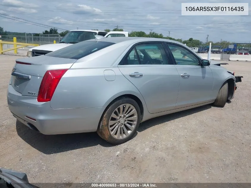 2015 Cadillac Cts Luxury VIN: 1G6AR5SX3F0116435 Lot: 40098653