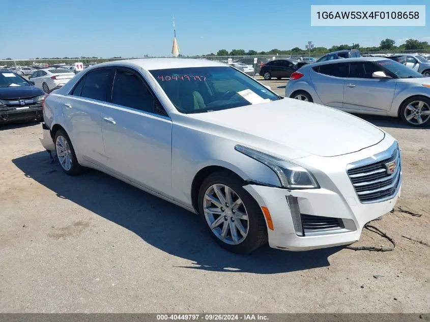 2015 Cadillac Cts Standard VIN: 1G6AW5SX4F0108658 Lot: 40449797