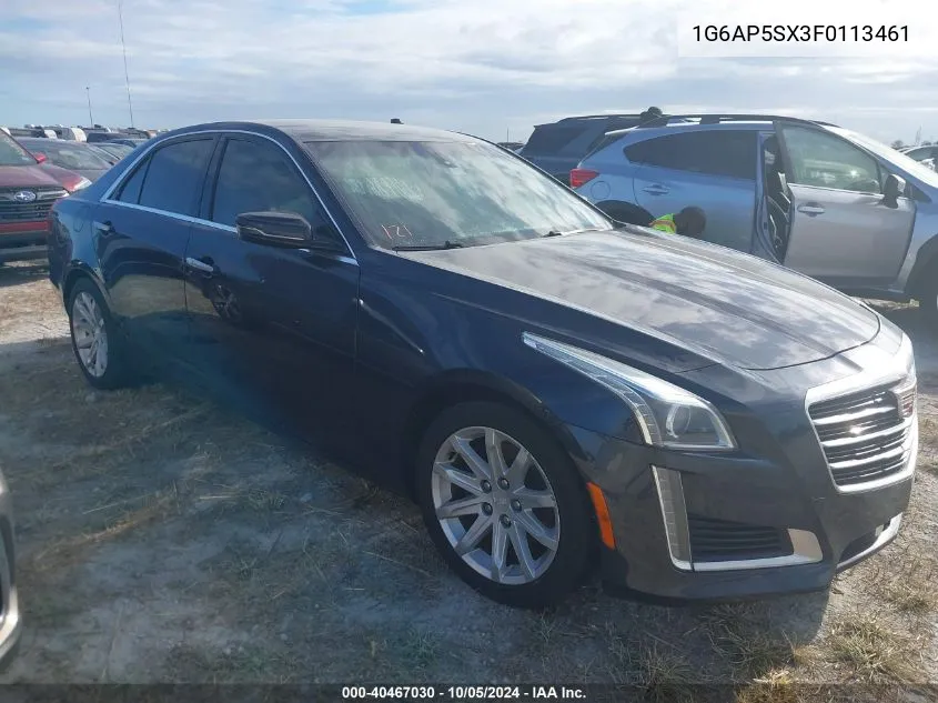 2015 Cadillac Cts VIN: 1G6AP5SX3F0113461 Lot: 40467030