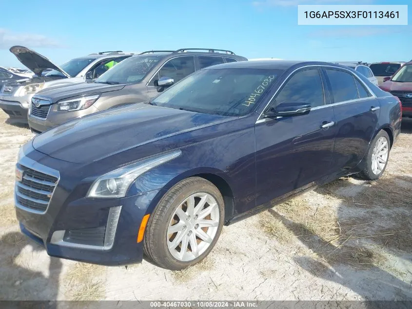 2015 Cadillac Cts VIN: 1G6AP5SX3F0113461 Lot: 40467030