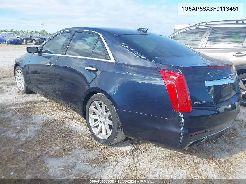 2015 Cadillac Cts VIN: 1G6AP5SX3F0113461 Lot: 40467030