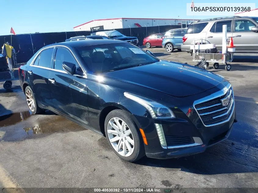 2015 Cadillac Cts Standard VIN: 1G6AP5SX0F0139368 Lot: 40530392