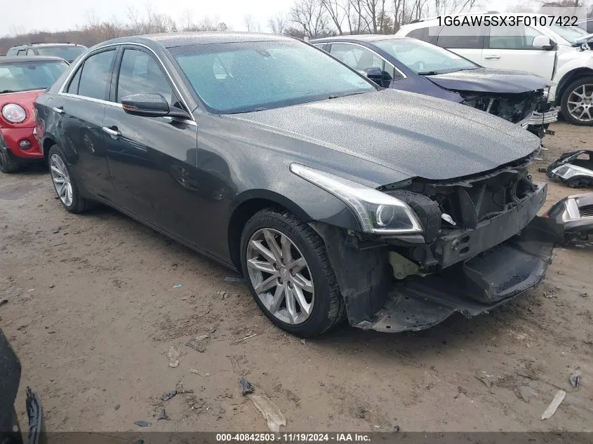 2015 Cadillac Cts Standard VIN: 1G6AW5SX3F0107422 Lot: 40842503