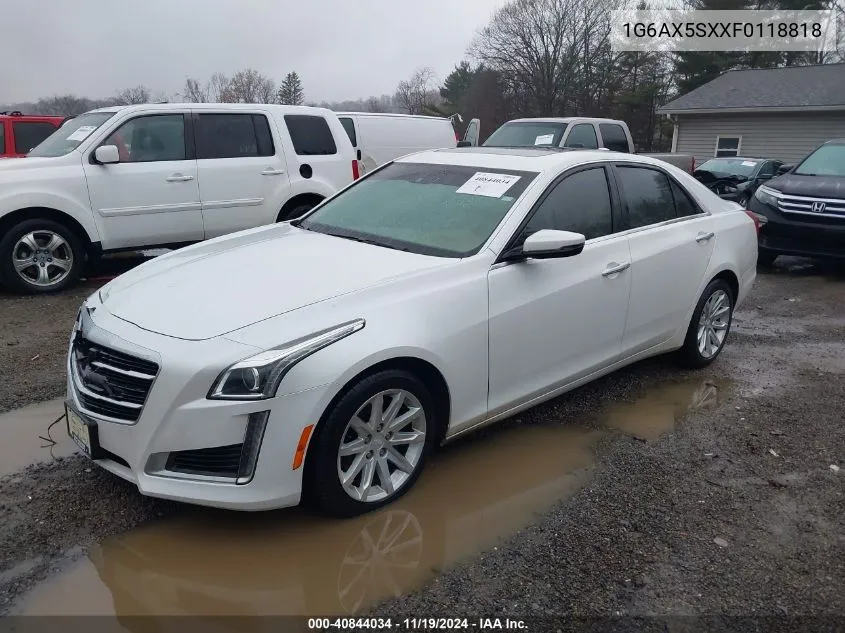 2015 Cadillac Cts Luxury VIN: 1G6AX5SXXF0118818 Lot: 40844034