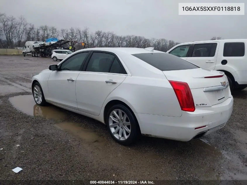 2015 Cadillac Cts Luxury VIN: 1G6AX5SXXF0118818 Lot: 40844034