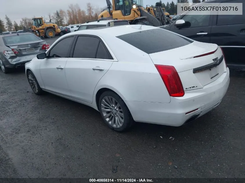 2015 Cadillac Cts Luxury VIN: 1G6AX5SX7F0130716 Lot: 40858314