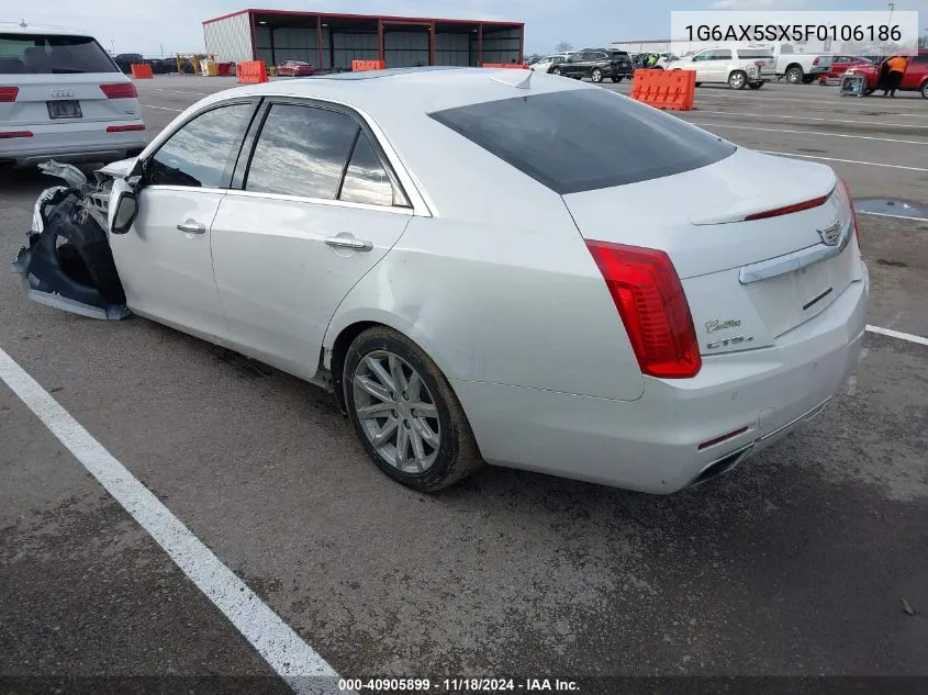 2015 Cadillac Cts Luxury VIN: 1G6AX5SX5F0106186 Lot: 40905899