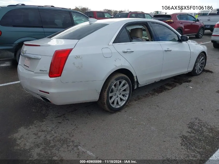 2015 Cadillac Cts Luxury VIN: 1G6AX5SX5F0106186 Lot: 40905899