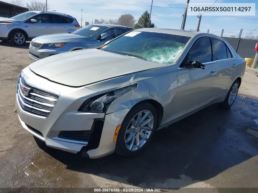 2016 Cadillac Cts Luxury Collection VIN: 1G6AR5SX5G0114297 Lot: 38878385